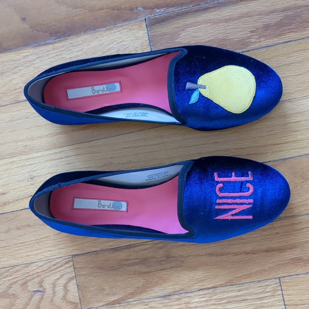 Boden Nice Pear 🍐 Velvet Loafers - Picture 3 of 5